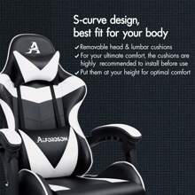 ALFORDSON Video Game Chair, Ergonomic Office Chair, Massage Racing Chair, Retractable Footrest, PU Leather, Height Adjustable And Tilt, 180kg Load Capacity - White - View 3