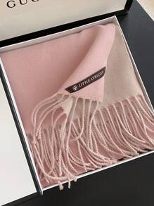 1pc Women Premium Faux Cashmere Double-Sided Thick Warm Versatile Windproof Scarf Winter Fall