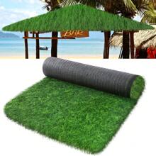 Synthetic Thatch Grass Roof Artificial Mexican Straw Roll Fireproof Palapa Thatch Roofing Decorations For Tiki Bar Hut Patio Pool Beach Hawaiian Party And Bar Decor (Green,19.7' X 19.7'') - Green - View 1