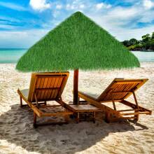 Synthetic Thatch Grass Roof Artificial Mexican Straw Roll Fireproof Palapa Thatch Roofing Decorations For Tiki Bar Hut Patio Pool Beach Hawaiian Party And Bar Decor (Green,19.7' X 19.7'') - Green - View 4