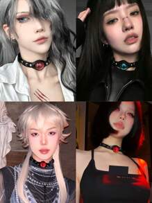 1pc Punk Vintage Unique Metal Evil Eye Detachable Choker Necklace For Women, Festival Gift
