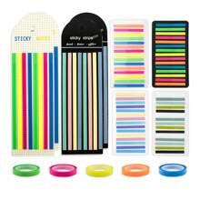 5 pièces/10 pièces Onglets d index ultra fins, ruban collant transparent étanche à déchirer-notes, marqueurs colorés imperméables et inscriptibles, surligneurs colorés, 10 couleurs