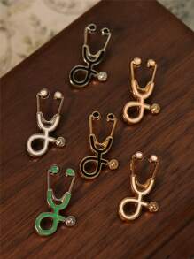 Yuan Shuo 6pcs Doctor & Nurse Stethoscope Brooch Pins Set, Anti-Embarrassment Clothing Accessories - Multicolor - View 6
