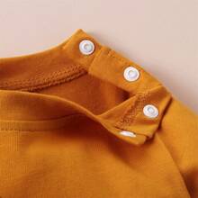 New Autumn Cute Letter Print Long Sleeve Yellow Baby Romper Jumpsuit