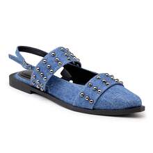 Women's Slingback Flat Pointed Toe Sneaker 184202 Jeans - 藍色 - 查看 2