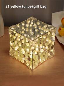 DIY 郁金香花立方体 LED 夜灯，生日、情人节温馨浪漫礼物 - 鬱金香鏡花燈 - 查看 14