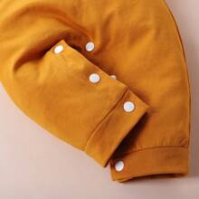 New Autumn Cute Letter Print Long Sleeve Yellow Baby Romper Jumpsuit