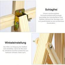 Staffelei aus Holz Groß Atelierstaffelei Verstellbare Standstaffelei Feldstaffelei Holzstaffelei Leinwand Ständer - Tiefrot - Übersicht 7