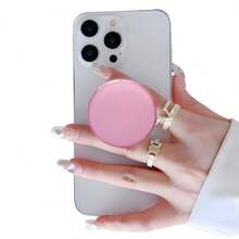 1 pieza Agarre y soporte de teléfono circular multifuncional plegable y expandible de color macarrón, soporte de 2 en 1 plegable creativo, soporte de teléfono casual adecuado para teléfonos inteligentes y tabletas - Multicolor - Ver 8