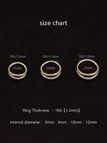 1pc High-End 316L Stainless Steel Seamless Closed Double Membrane Hoop, Embedded Zirconia, 16G Nose Ring, Lip Ring, Ear Cartilage Stud, Earring, Nose Septum Clicker, Unisex Piercing Jewelry, Birthday Gift, Party, Dance, Date, Skateboarding, Running, Cycling And Other Extreme Sports, 8mm/10mm/12mm Size Suitable For Daily Wear - Two-layer Closed Loop - View 10