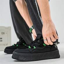 Men's New Breathable Casual Running Shoes Lightweight Mesh Sneakers, Spring Summer - Black - View 7