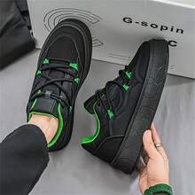 Men's New Breathable Casual Running Shoes Lightweight Mesh Sneakers, Spring Summer - Black - View 3