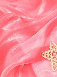 1 件透明欧根纱面料，发光薄纱面料，适用于 DIY 裙子、围巾、花卉包装、新娘时尚工艺品装饰 - 彩色 - 查看 48