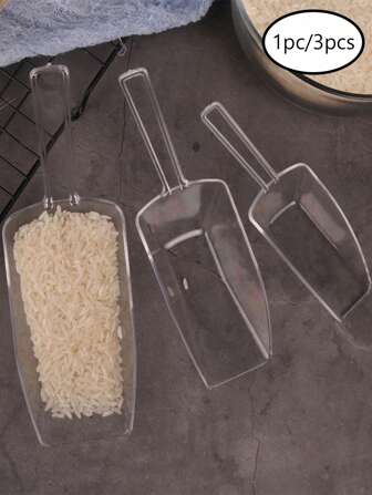 1/3pcs Plastic Ice Shovel, Multi-Purpose Ice Scoop, Food Candy Sugar Scoop Easy-To-Use Kitchen Ice Shovel For Ice Maker, Bar, Party, Wedding, Pet Food Lightweight, Space-Saving,Kitchen,Christmas Gift,School Supplies