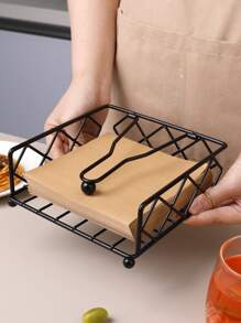 1 pieza Portanacas de metal con strass, organizador vertical de servilletas para cafetería y restaurante, suministros de cocina, accesorio decorativo, artículos para el hogar, mesa, decoración del hogar, organización y almacenamiento, decoración de habitación, accesorios de cocina, herramientas de cocina, organizador de cocina, viaje, festival, soporte para caja de pañuelos, portanacas, reunión familiar, decoración de mesa de cocina y comedor para el hogar, accesorios decorativos del hogar, caja decorativa, regalo de boda para mujer, artículo esencial para viajes de verano y festivales