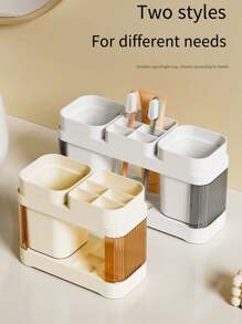 1 件套浴室牙刷和牙膏架收纳盒套装，现代风格家居浴室装饰秋季装饰返校 - 彩色 - 查看 1
