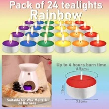 Deco Express Tealight Candles Multipack Of 24 Burning Time 4 Hours Tea Lights - Multicolor - View 6