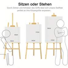 Staffelei aus Holz Groß Atelierstaffelei Verstellbare Standstaffelei Feldstaffelei Holzstaffelei Leinwand Ständer - Tiefrot - Übersicht 4