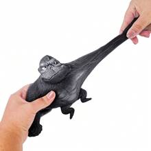 Monkey Anti Stress Toy, Slow Rising Stress Relief Sand Squishy Toy, Fun Gift - Black and White - View 7