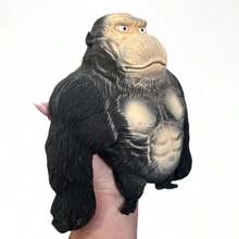Monkey Anti Stress Toy, Slow Rising Stress Relief Sand Squishy Toy, Fun Gift - Black and White - View 6
