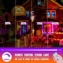 JMEXSUSS Halloween Decoration Lights, 200 LED Orange Purple Halloween Lights Clear Wire, 11 Modes Connectable Halloween String Lights Indoor Outdoor Plug In For Halloween Tree Decorations - 紫色到橙色 - 查看 6