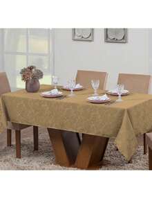 Kit Of 3 Luxury Rectangular Jacquard Dining Room Tablecloths For 8 Seats - 白色,紅色,金色 - 查看 5
