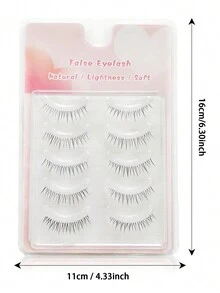 5 Paar Wimpern, Japanische und Koreanische Wimpern mit klarem Kleber, natürlich weicher, wiederverwendbar