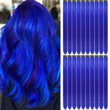 Clip In Hair Extensions 22 Inch 20Pcs/10Pcs Colored Hair Extensions Party Highlights Long Straight Synthetic Hairpieces For Women