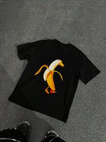 1pc Tween Boy Duck Print Short Sleeve T-Shirt, Student Casual Wear, Summer Top