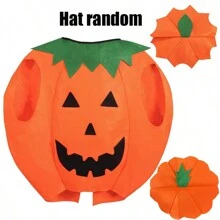 Conjunto de disfraz de Halloween de calabaza para adultos, incluye atuendo de calabaza, bolsa y sombrero - Amarillo - Ver 7