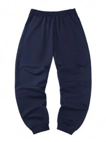 Pantalones casuales con estampado de letras para hombres, pantalones deportivos de talla grande con cintura con cordón, pantalones joggers de ajuste relajado y transpirables para acampar, senderismo y viajar - Azul - Ver 3