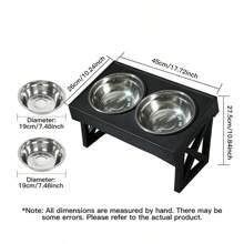 1 套可调节升高爱狗人士和狗妈妈爱双碗，升高慢速喂食器爱狗人士和狗妈妈爱食碗且不溢出爱狗人士和狗妈妈爱水碗带防滑坚固支架，高度可调防滑喂食和饮水碗适用于小型中型大型爱狗人士和狗妈妈爱猫人士和猫妈妈爱颈部保护