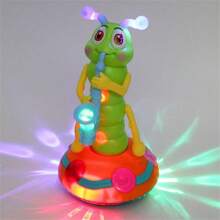 Dancing Saxophone Caterpillar,Children's Electric Caterpillar Saxophone Toys For 0-3 Year Olds Kids Learning Toys Blue - 藍色 - 查看 2