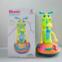Dancing Saxophone Caterpillar,Children's Electric Caterpillar Saxophone Toys For 0-3 Year Olds Kids Learning Toys Blue - 藍色 - 查看 9