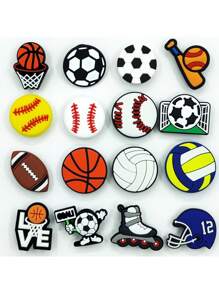 30/50/100pcs Sports Dinosaur Series Random Shoe Accessories, PVC, Suitable For Cave Shoes - Multicolor - View 3