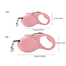 1 件自动伸缩宠物牵引绳 - 非常适合中型到小型犬和猫户外旅行和散步！ - 粉色 - 查看 3