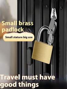 纯铜挂锁，防盗小型家用门锁，复古橱柜/储物柜迷你通用钥匙锁，防锈