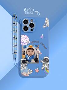 1PC Blue TPU Customizable Pattern Phone Case And 1pc Blue Eye Lanyard Strap Compatible With IPhone/Android Smartphones Like Galaxy A51 4G, Galaxy A52, Galaxy S23 Ultra, Galaxy A13 4G, Galaxy S22 Ultra, OPPO A54, IPhone 14 Pro Max, Galaxy A04E, Galaxy A34, Galaxy S24 Ultra 5G, Redmi Note 13, Galaxy A14