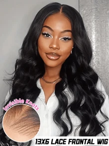 Ready To Wear Glueless 13x6 HD Body Wave Lace Front Wigs Human Hair Pre Plucked 250% Density 12A Transparent HD Transparent Lace Frontal Wigs With Baby Hair Brazilian Virgin Wigs Human Hair For Women Natural Black - Natural Black - 查看 2