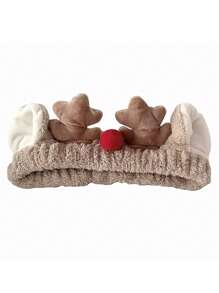 1 件可爱鹿角头带，毛绒绒布发箍，适合派对/聚会，红色球 - 彩色 - 查看 5