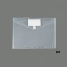8pcs/16pcs 11-Hole Clear Plastic Storage Zipper Bag With Snap/Hook And Loop Closure, Fit For A4 Binders With 2/3/4 Rings Back To School,Back To School,School Supplies - Clear - View 15