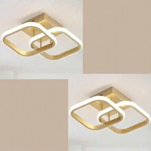 24 厘米/9.4 英寸直径 220V 小方形 LED 吸顶灯，金色/黑色/白色现代 LED 吸顶灯适用于走廊、卧室、厨房、客厅、书房，3000K 暖光/6500K 冷白光 - 吸頂燈1 - 查看 15