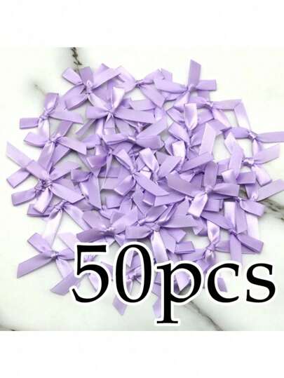 (50 chiếc) Nơ ruy băng 7cm*7cm, ruy băng satin polyester, nơ hoa thủ công, đồ trang trí DIY