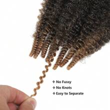 Extensiones de cabello trenzado africano elástico pre-separado tipo cubano Marley para trenzar a ganchillo para mujeres - Marron oscuro - Ver 6