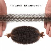 Extensiones de cabello trenzado africano elástico pre-separado tipo cubano Marley para trenzar a ganchillo para mujeres - Marron oscuro - Ver 5