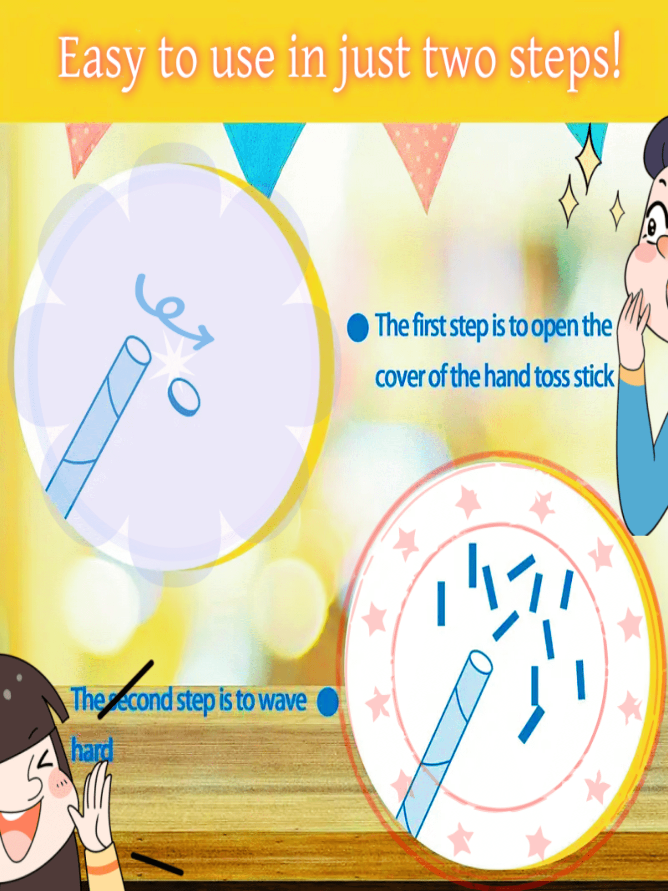 Christmas Gender Reveal Popping Stick, Simple Casual Design, Hand