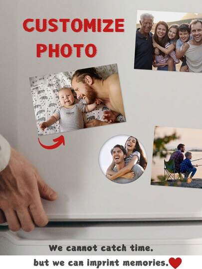 1/3/5pcs Customize Your Photo Refrigerator Sticker, Personalized Printing Of Any Designed Photo Refrigerator Label For Your Home Decoration, Commemorating Couple Dates, Family Gatherings, Personal Photos, Birthdays Anti-Mold, Adhesive, Adorable, High-Quality, Cute, Vintage, Custom, Personalized, Unique, Ideal Gifts For Him, Ideal Gifts For Kids, Bathroom, Home, For Anniversaries, For Birthdays, For Weddings, For Graduation, For Housewarming,Home Refresh,Customized Refrigerator Magnets,Home Refresh