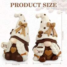 2 piezas Estatuas de enanitos de café decoradas, hechas de resina, portátiles y ligeras, talladas con exquisitez, estatua de enanito de café, artesanía de resina para decoración, estatua de enanito para barra de café, sala de estar, el regalo ideal para novias y madres, apto para cafeterías, decoración del hogar, cocinas, dormitorios, bares, oficinas, etc., vestirse para fiestas, etc.