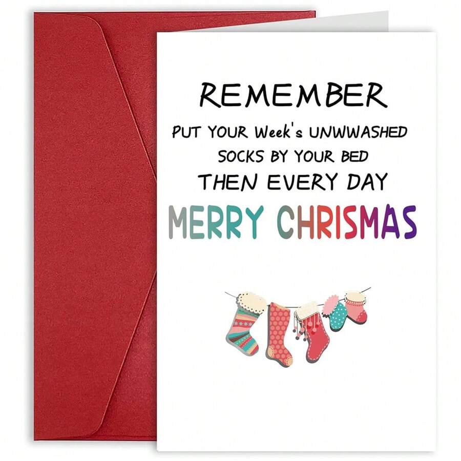 1 张，有趣的你是我的圣诞愿望 - Colo 圣诞贺卡，送给父母、兄弟姐妹、朋友的新年快乐贺卡，送给男朋友女朋友夫妇、丈夫妻子夫妇的幽默圣诞贺卡 - 均碼 - 查看 1