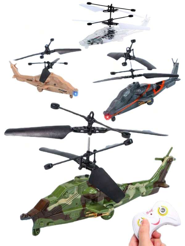 Zwevend speelgoed met afstandsbediening, speelgoed met sensorvliegtuig, speelgoed met helikopter en vliegtuig, interactief speelgoed, cadeau voor de feestdagen (kleur van de accessoires wordt willekeurig verzonden, handgemaakte afmetingen kunnen licht afwijken, alle pakketten worden geleverd inclusief oplaadkabel)